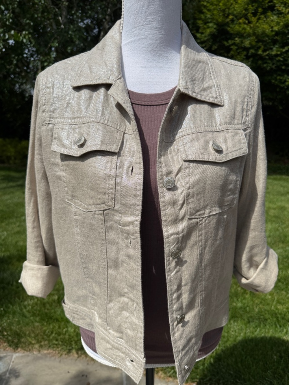 Linen Jacket with Metallic Sheen